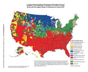 Religion Map in U.S 2010