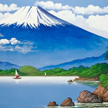 Mt.Fuji on the wall of public bathhouse