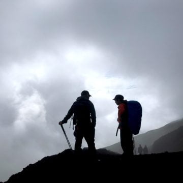 Walking down Mt.Fuji