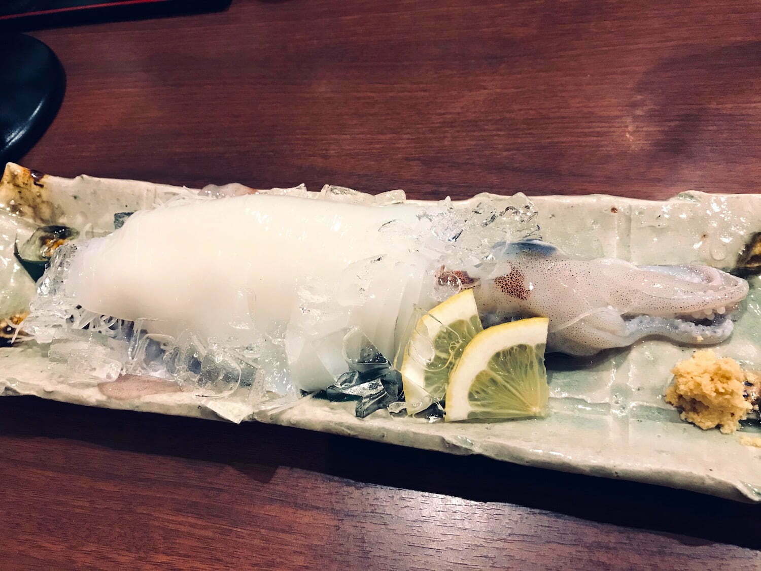  The white squid sashimi