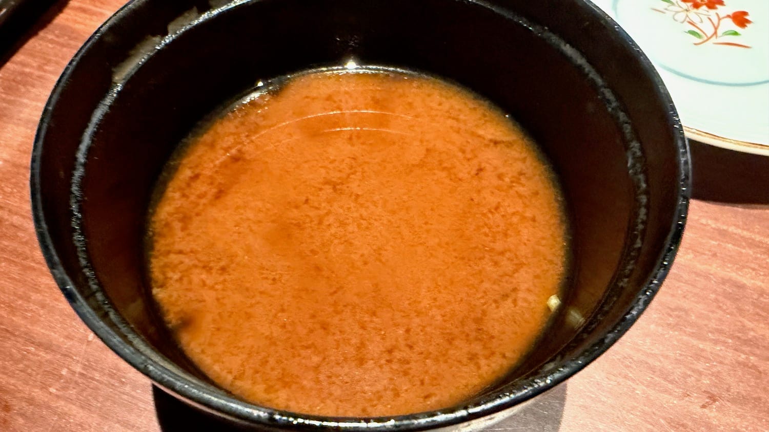 Red miso soup with clams